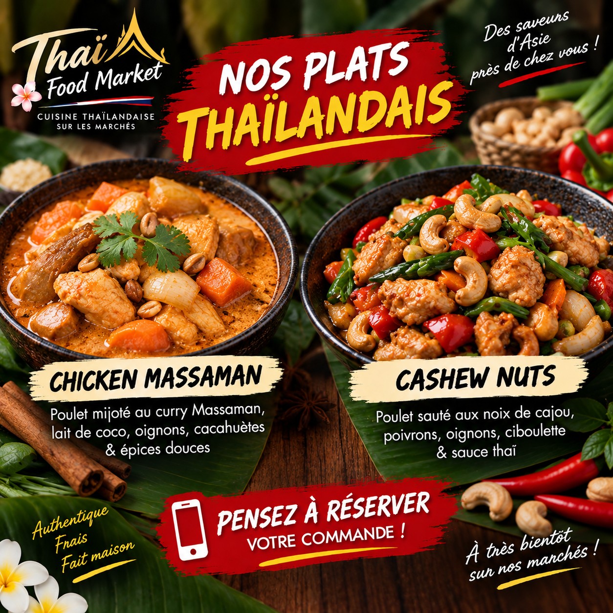 Illustration du curry Massaman au poulet
